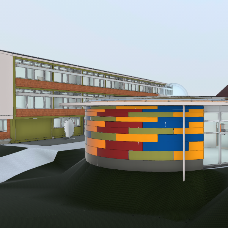 3D-Modell einer Grundschule
